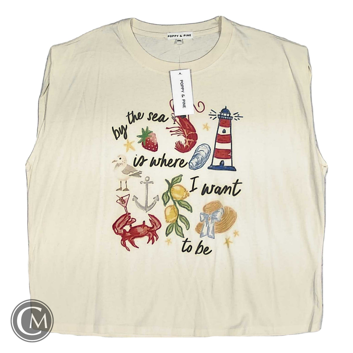 Top Ss Basic By Clothes Mentor In Beige, Size: 2x image 1