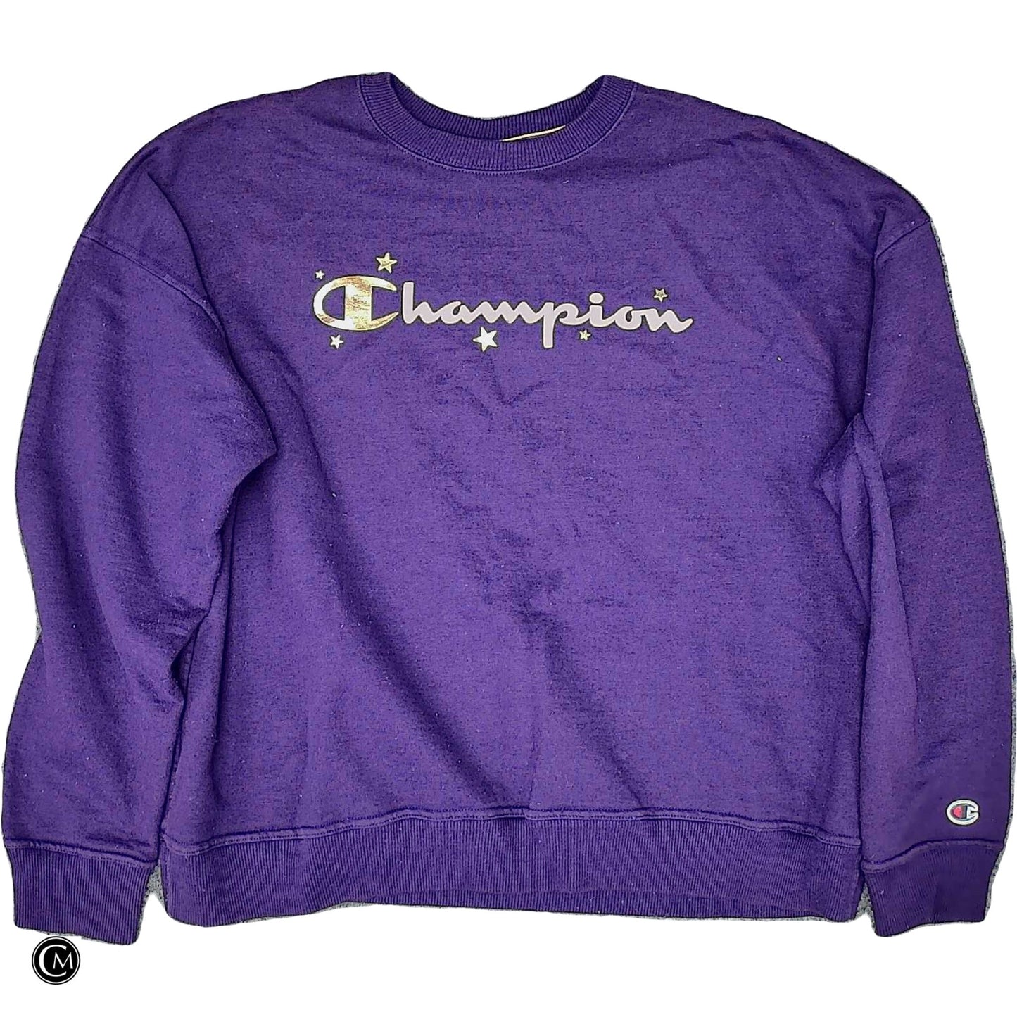 Sweatshirt Crewneck By Champion In Purple, Size: L
