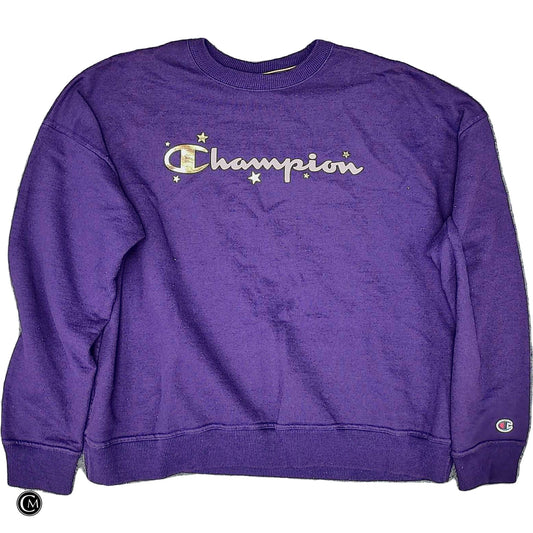 Sweatshirt Crewneck By Champion In Purple, Size: L