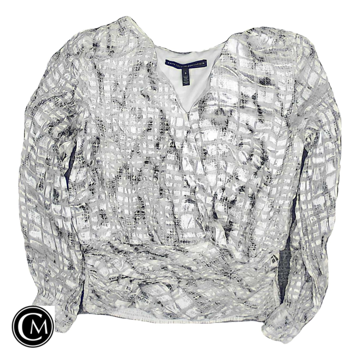 Blouse Ls By White House Black Market In Grey, Size: S