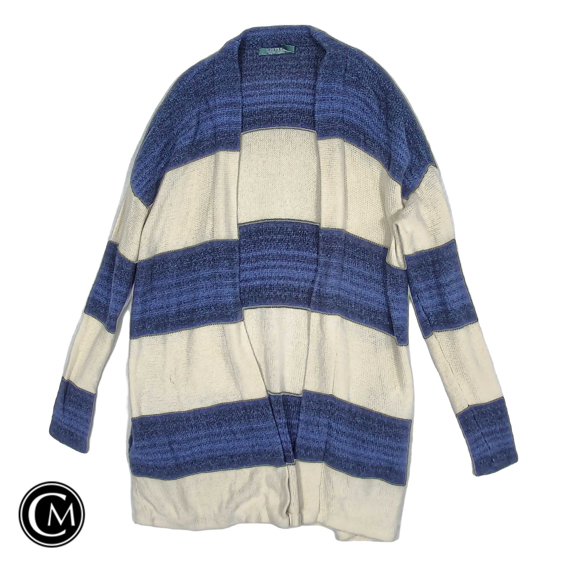 Sweater Cardigan By Lauren By Ralph Lauren In Blue Denim, Size: S image 1