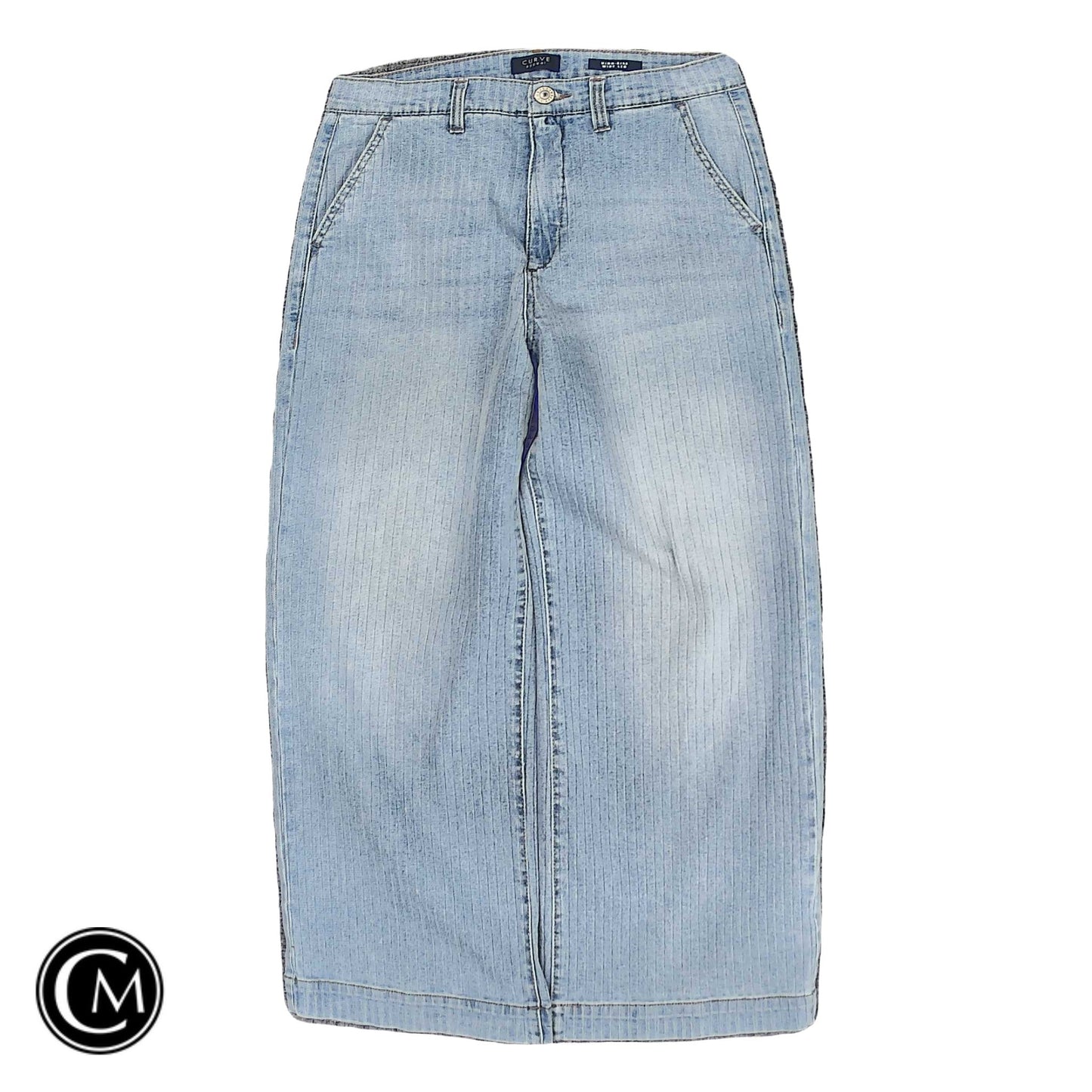Jeans Wide Leg By Curve Appeal In Blue Denim, Size: 8