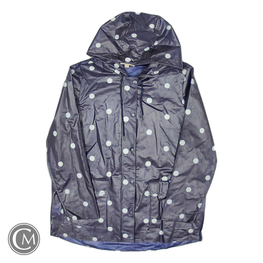 Coat Raincoat By Loft In Navy, Size: L