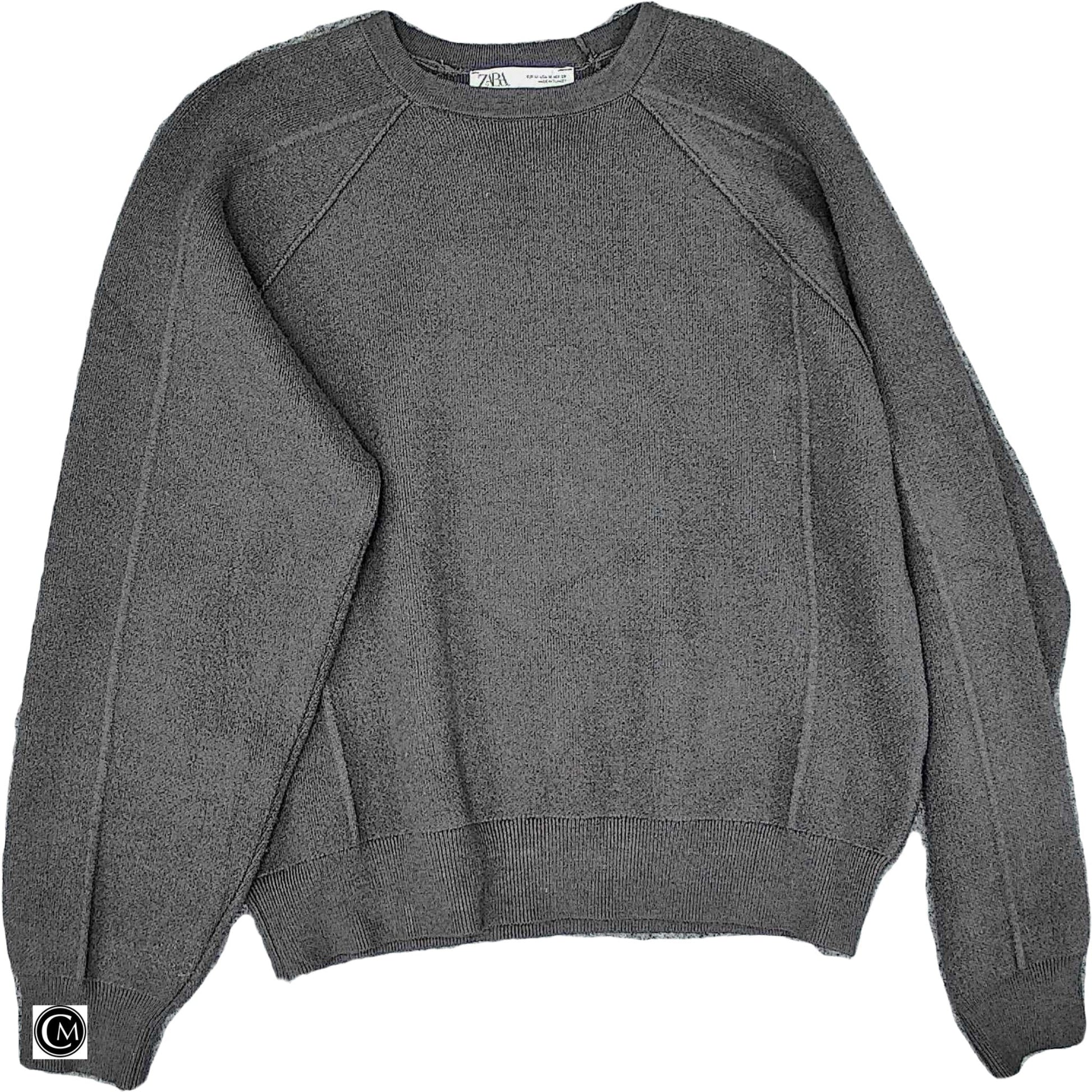 Sweatshirt Crewneck By Zara In Grey, Size: M image 1