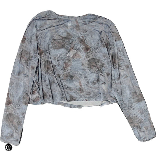 Athletic Top Ls Crewneck By Fabletics In Blue & Brown, Size: 3x