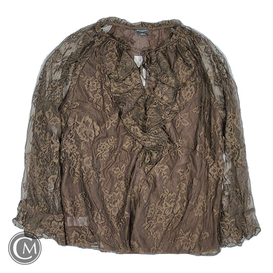 Blouse Ls By Ann Taylor In Brown, Size: Xs