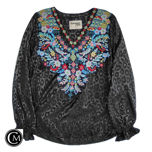 Blouse Ls By Savanna Jane In Black, Size: S