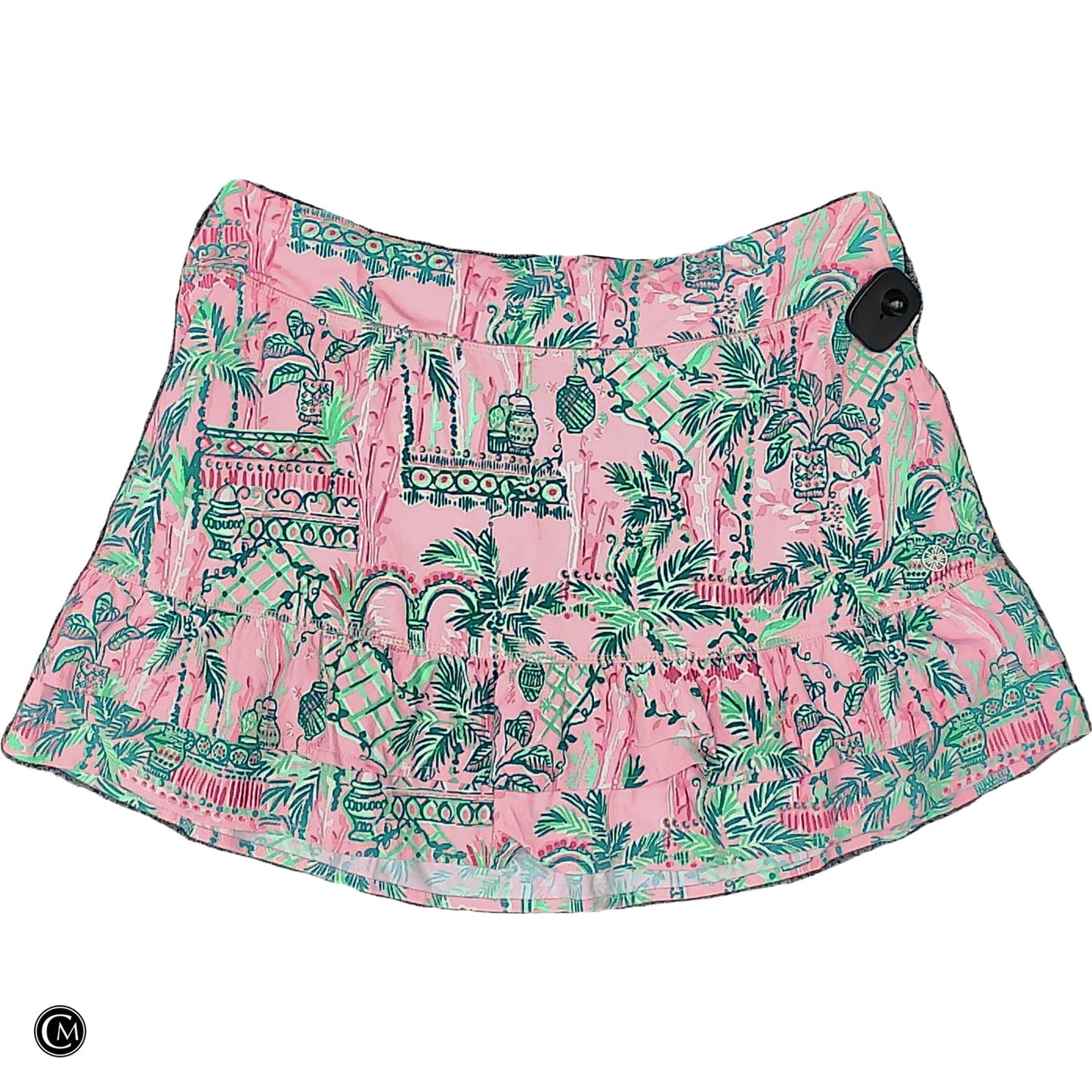 Skort Designer By Lilly Pulitzer In Green & Pink, Size: L image 1