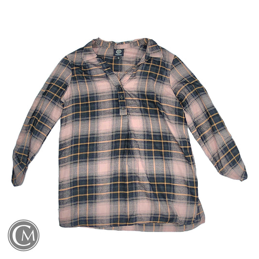 Top Ls By Bobeau In Plaid Pattern, Size: L