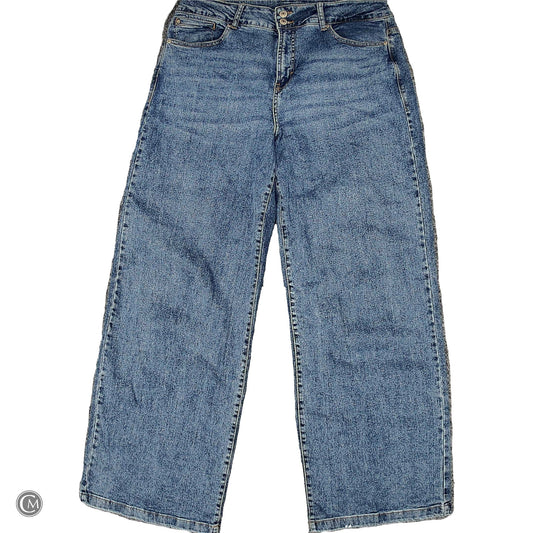 Jeans Wide Leg By Curve Appeal In Blue Denim, Size: 14