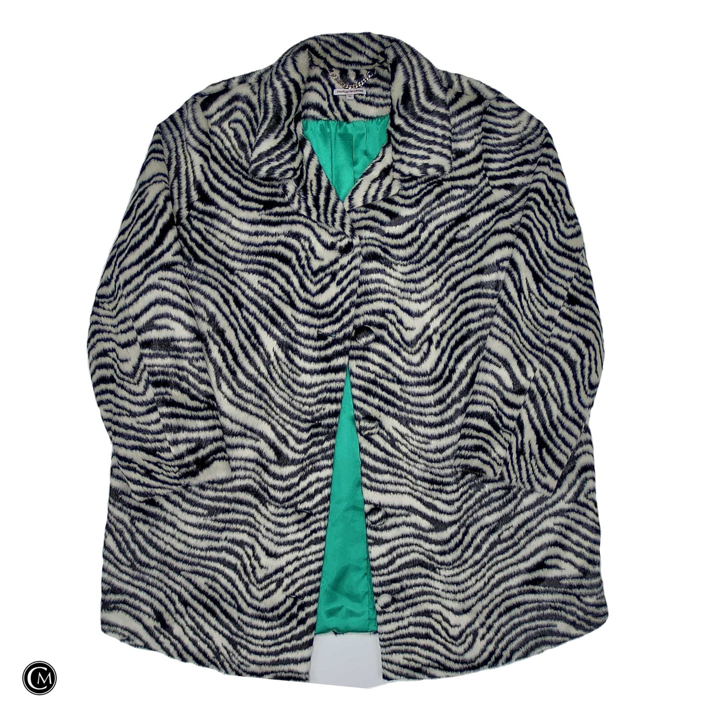 Coat Faux Fur & Sherpa By Cma In Black & White, Size: 1x