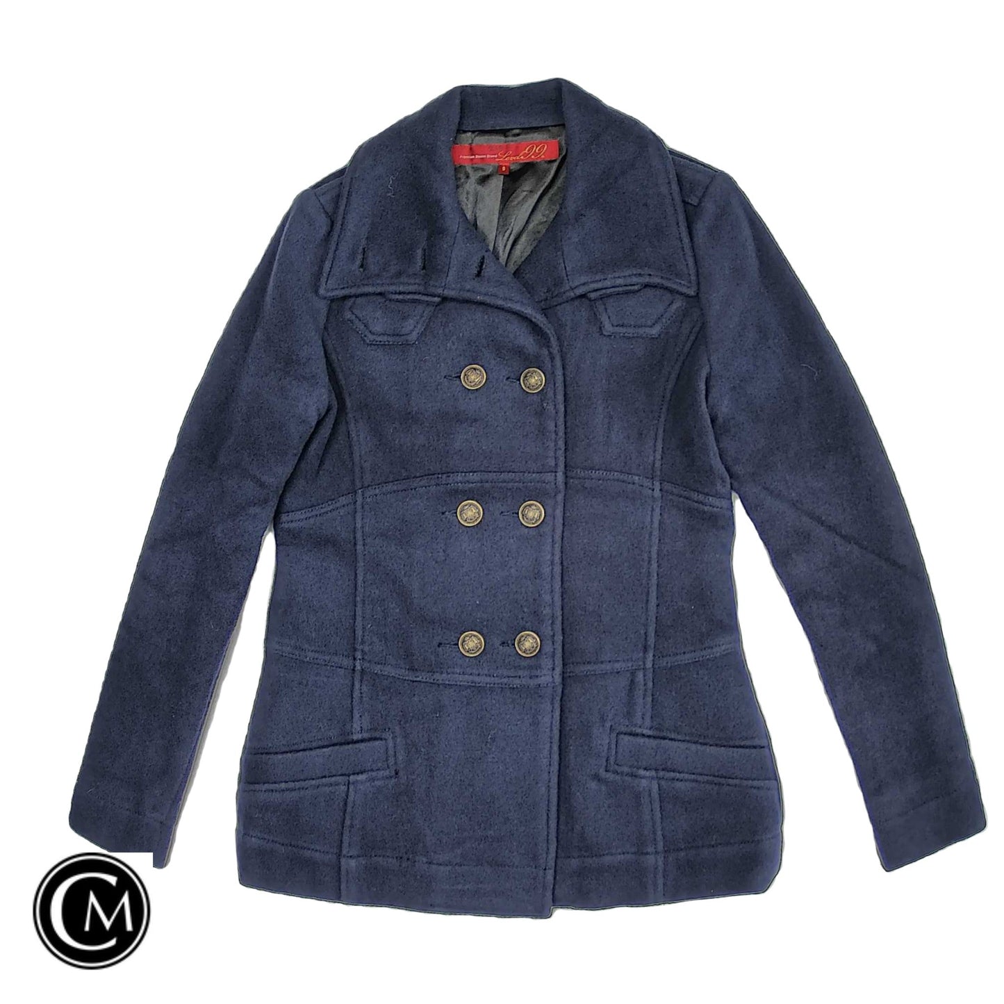 Coat Wool By Level 99 In Navy, Size: S
