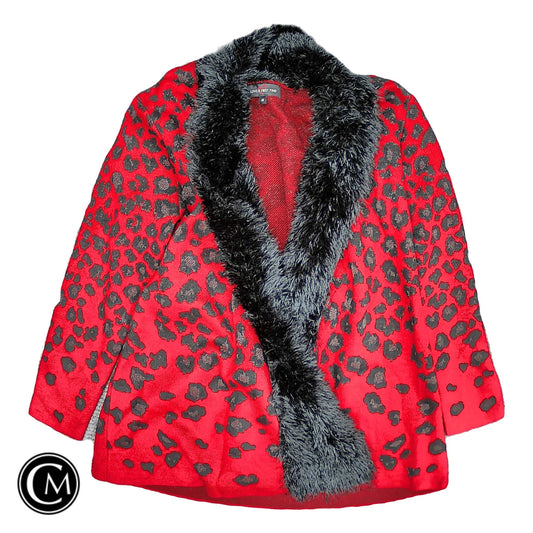 Sweater Cardigan By Clothes Mentor In Black & Red, Size: M