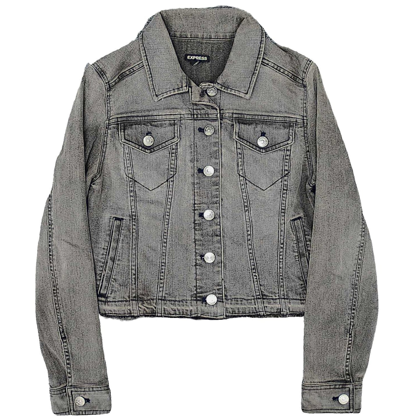 Jacket Denim By Express In Black Denim, Size: S