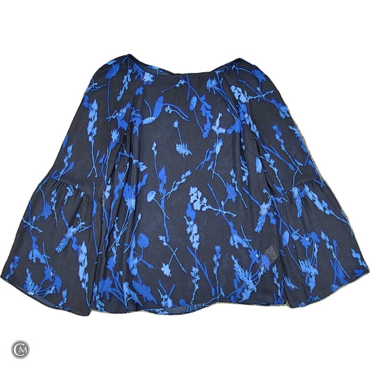 Blouse Ls By Banana Republic In Black & Blue, Size: S