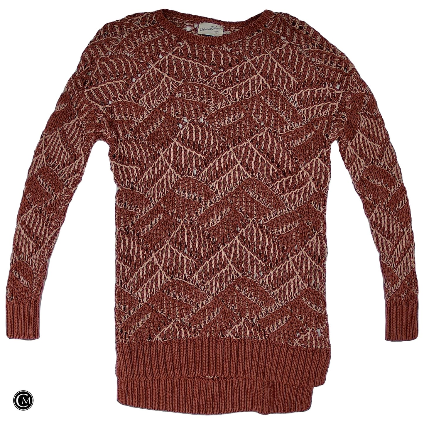 Sweater By Universal Thread In Brown & Cream, Size: L