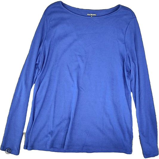 Top 3/4 Sleeve Basic By Kim Rogers In Blue, Size: Xl image 1