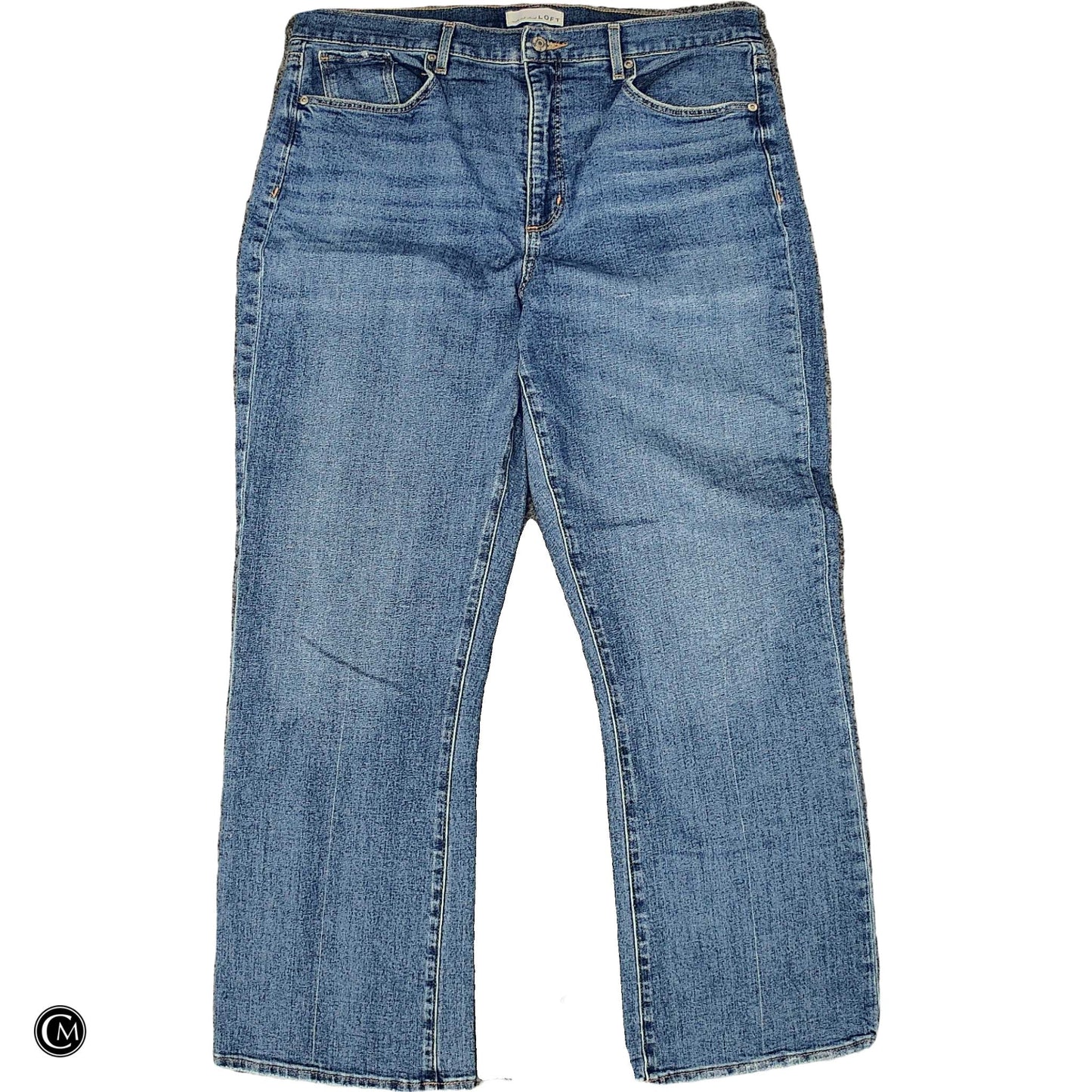 Jeans Cropped By Loft In Blue Denim, Size: 16