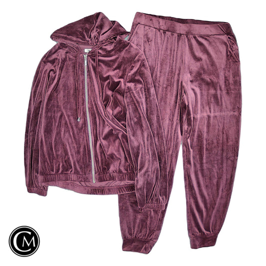 Lounge Set Pants By Cable And Gauge In Maroon, Size: L