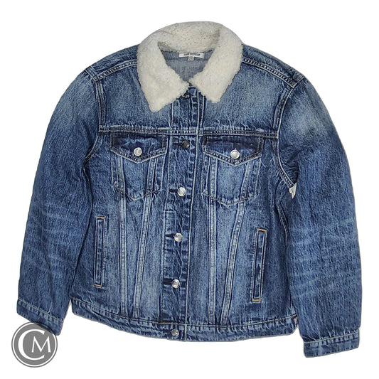 Jacket Denim By Good American In Blue & White, Size: 0