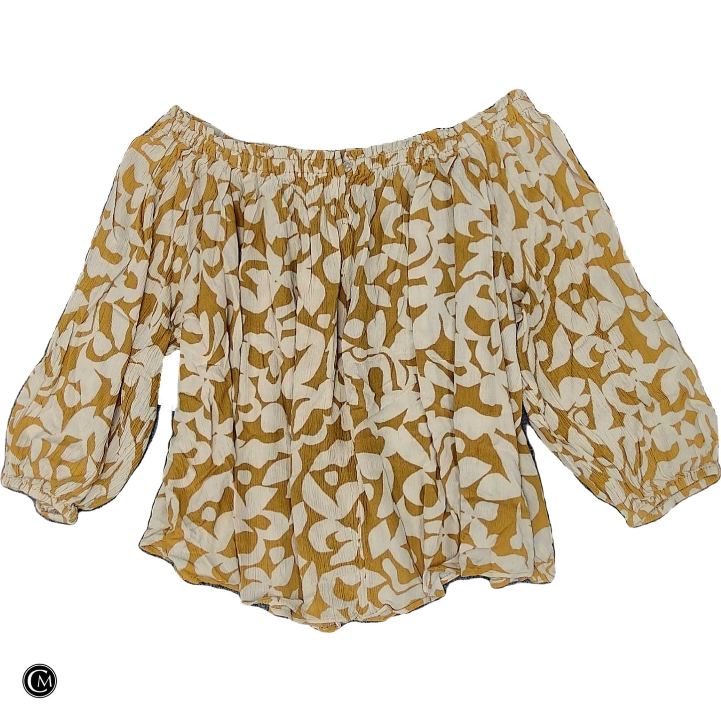 Top Ls By Terra & Sky In Cream & Yellow, Size: 1x