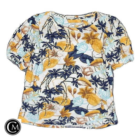 Top Ss Basic By Chicos In Floral Print, Size: M image 1