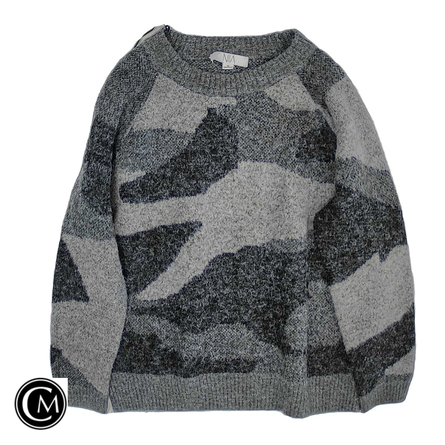 Sweater By Cmc In Black & Grey, Size: Xl