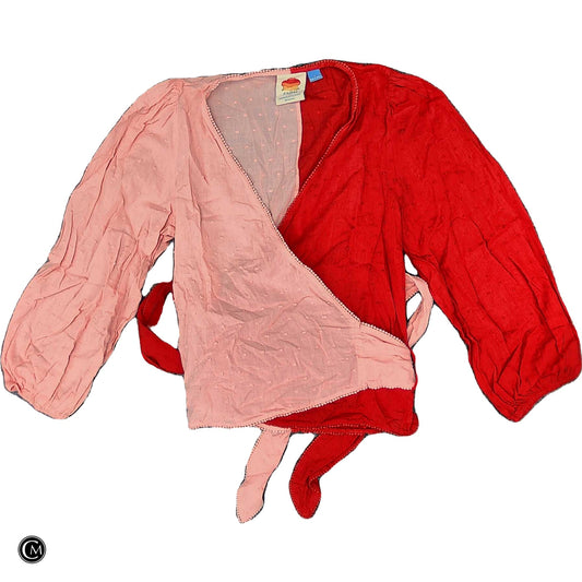 Top Ls Designer By Farm Rio In Pink & Red, Size: S