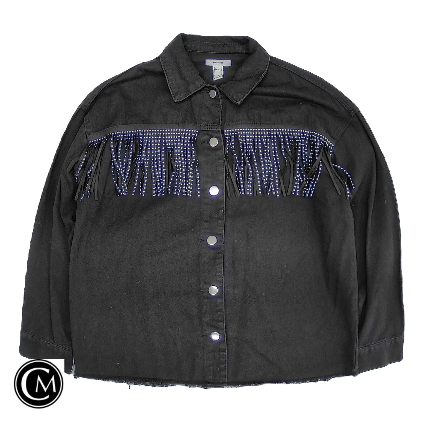 Jacket Shirt By Forever 21 In Black, Size: M