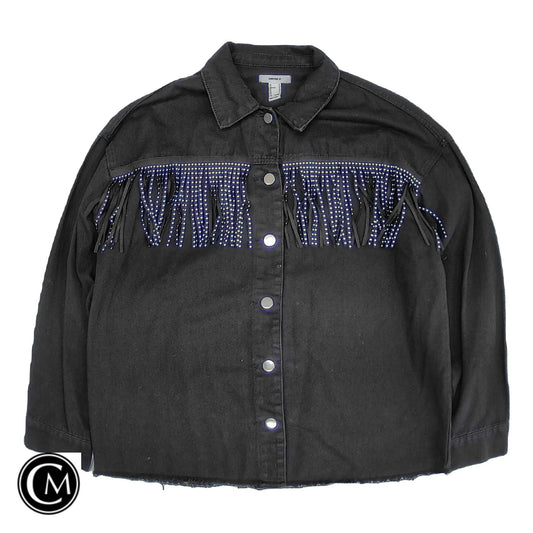 Jacket Shirt By Forever 21 In Black, Size: M