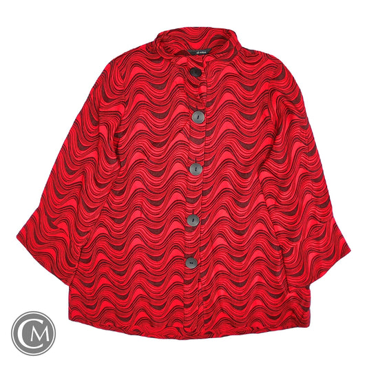 Cardigan By Ali Miles In Black & Red, Size: 1x image 1