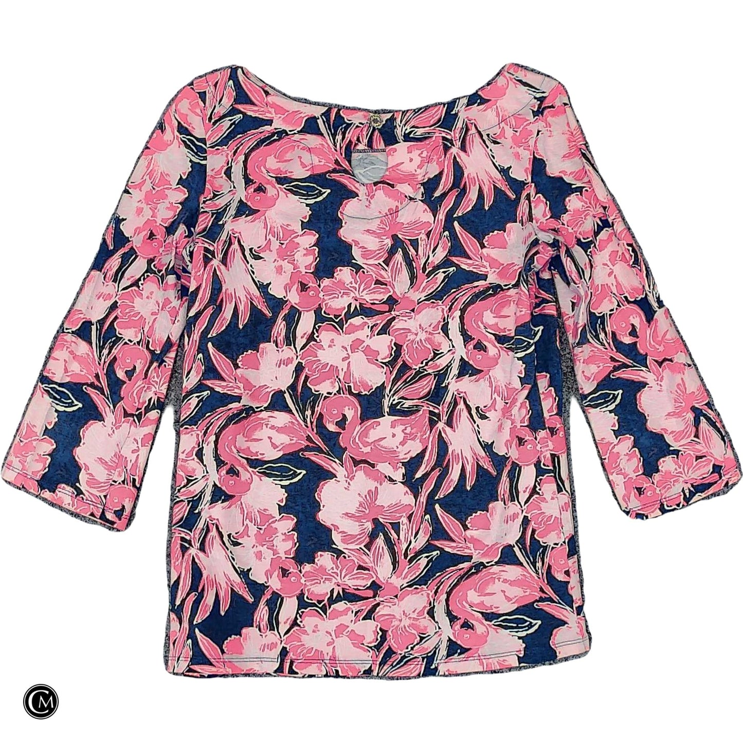Top 3/4 Sleeve Designer By Lilly Pulitzer In Blue & Pink, Size: Xs