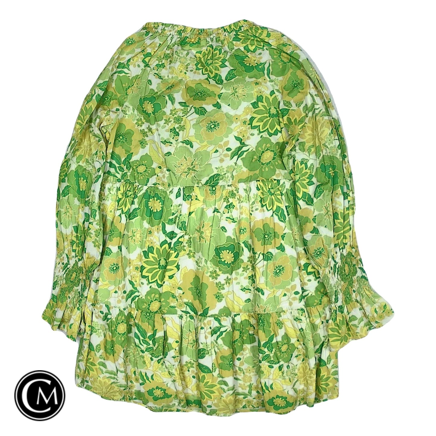Dress Casual Short By Cmb In Green & Yellow, Size: Xs
