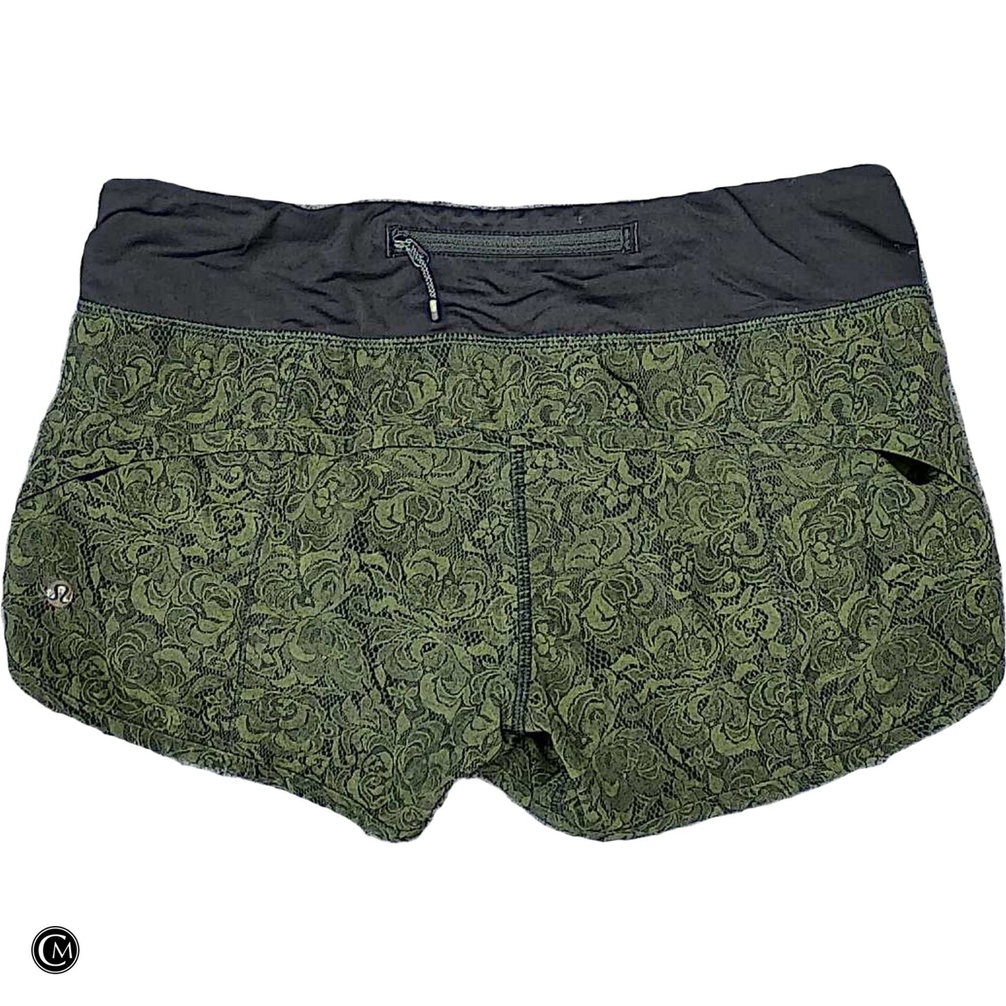 Athletic Shorts By Lululemon In Black & Green, Size: S