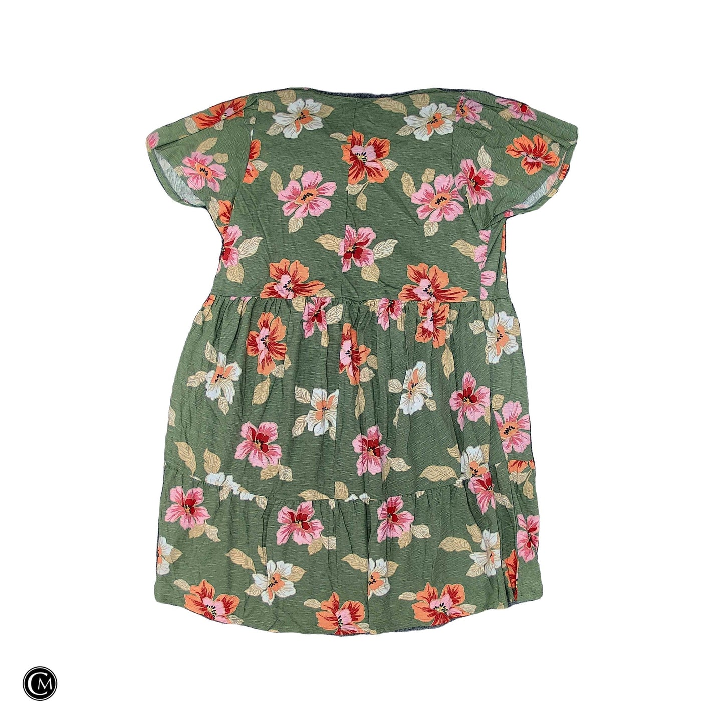 Dress Casual Short By Lane Bryant In Green & Orange, Size: 1x