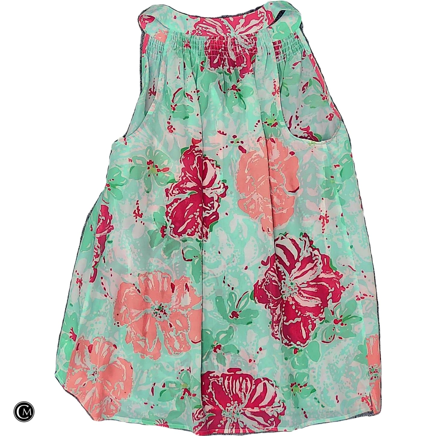 Top Sleeveless Designer By Lilly Pulitzer In Green & Pink, Size: S