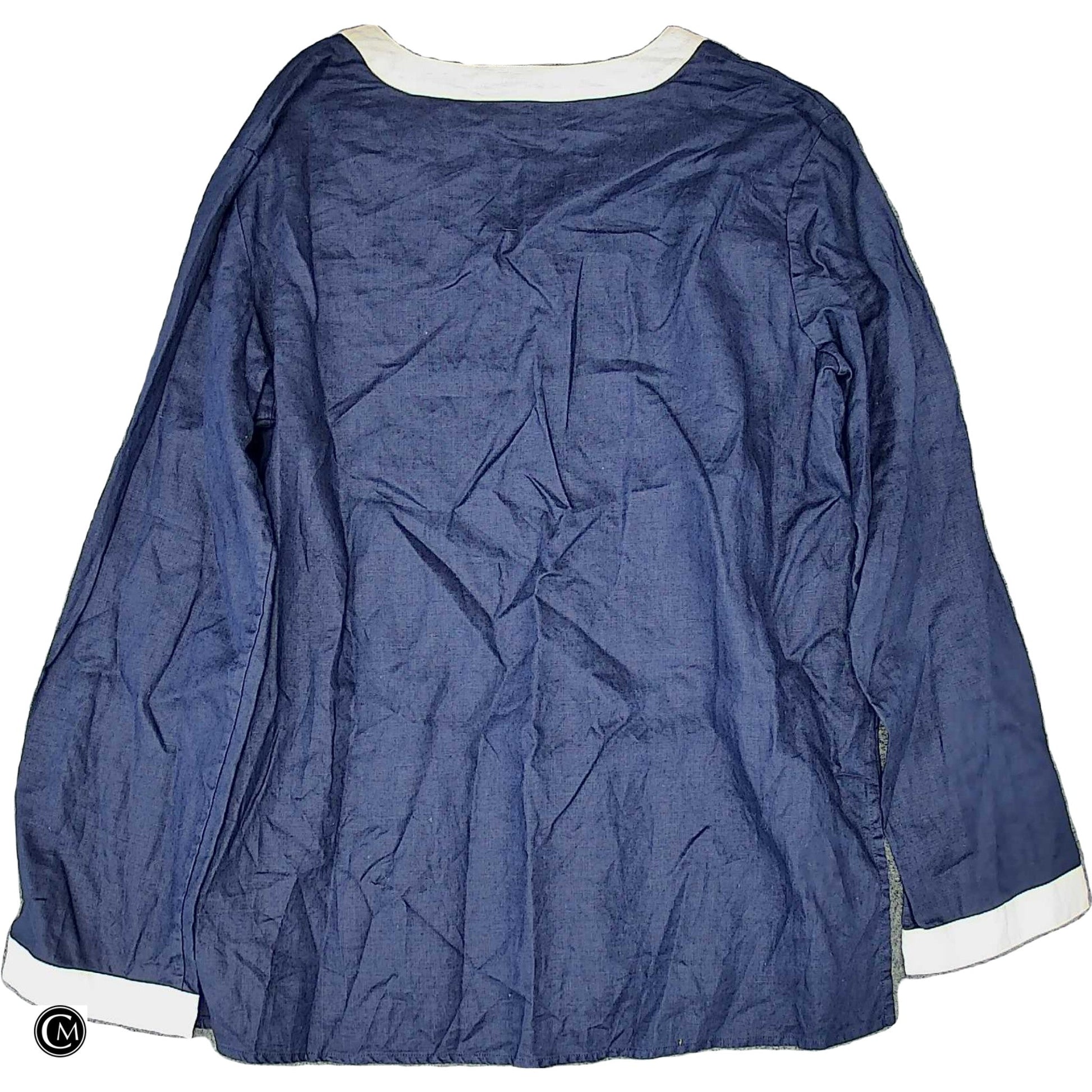 Tunic 3/4 Sleeve By Lauren By Ralph Lauren In Navy, Size: Xl image 2