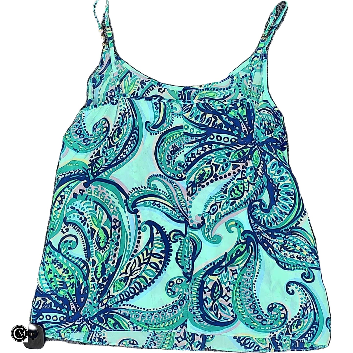 Top Sleeveless Designer By Lilly Pulitzer In Blue & Green, Size: M