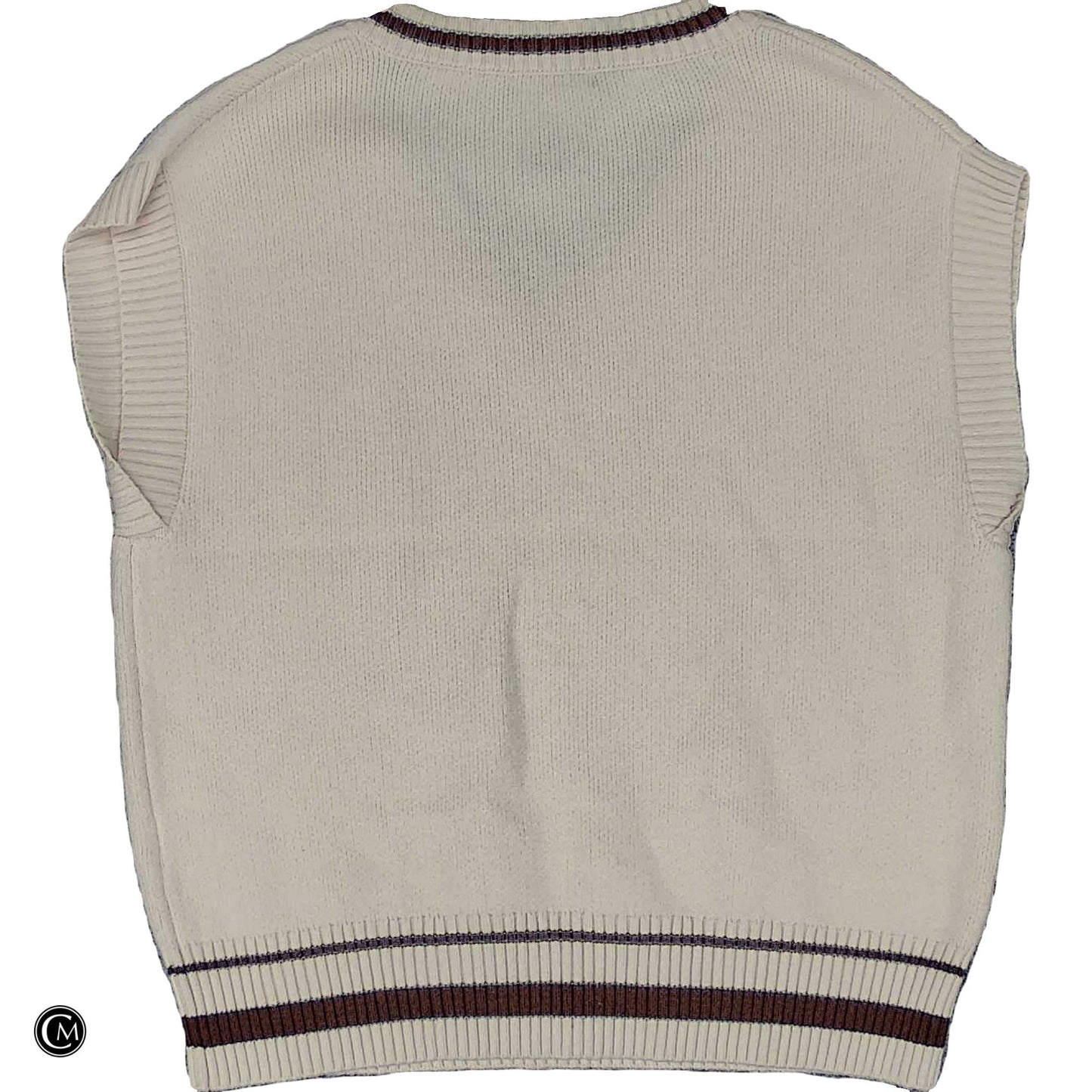 Vest Sweater By Z Supply In Brown & Cream, Size: S
