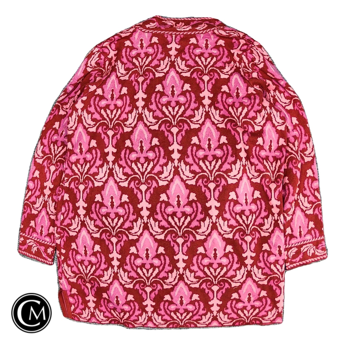 Sweater Cardigan By Isaac Mizrahi Live Qvc In Orange & Pink, Size: Xl