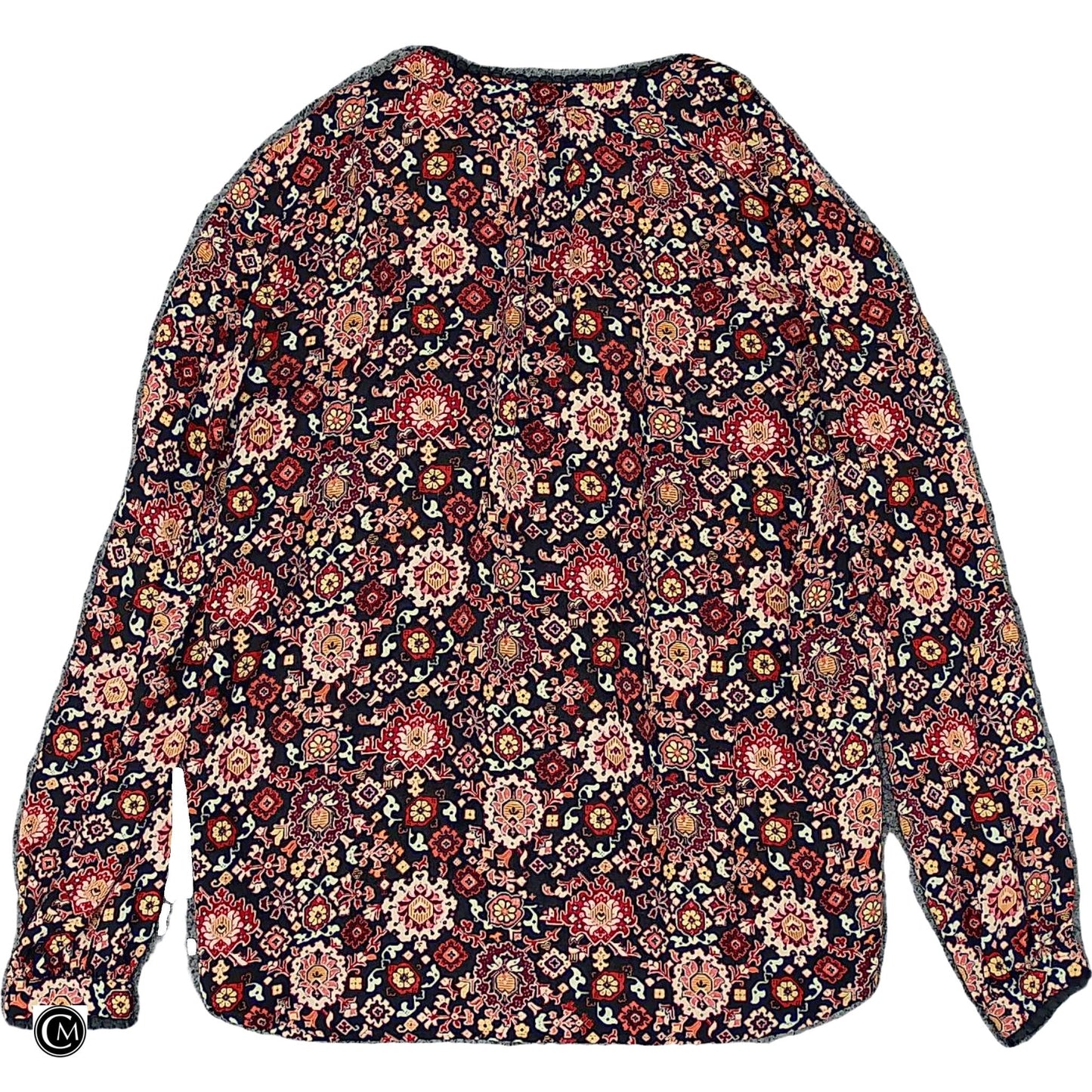 Blouse Ls By Loft In Black & Red, Size: Xsp image 2