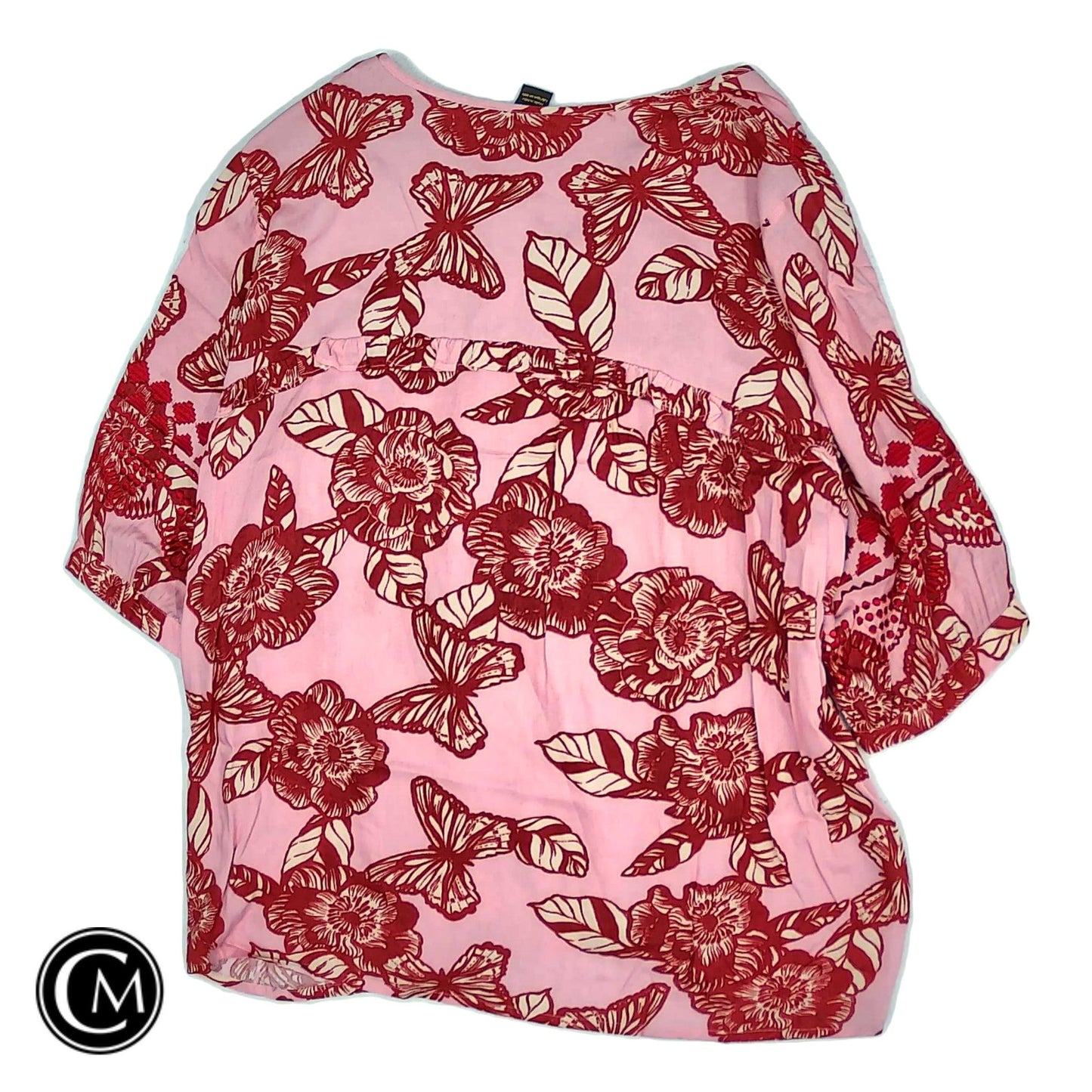 Top Ss By Anthropologie In Pink & Red, Size: Xl