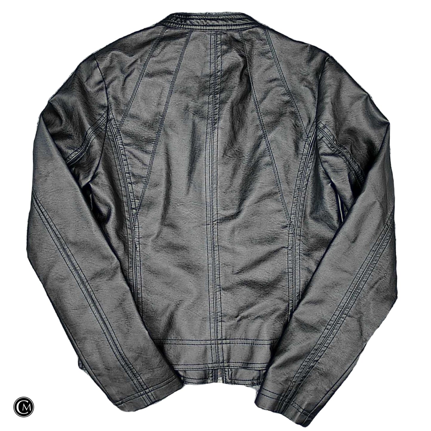 Jacket Moto By Clothes Mentor In Black, Size: M