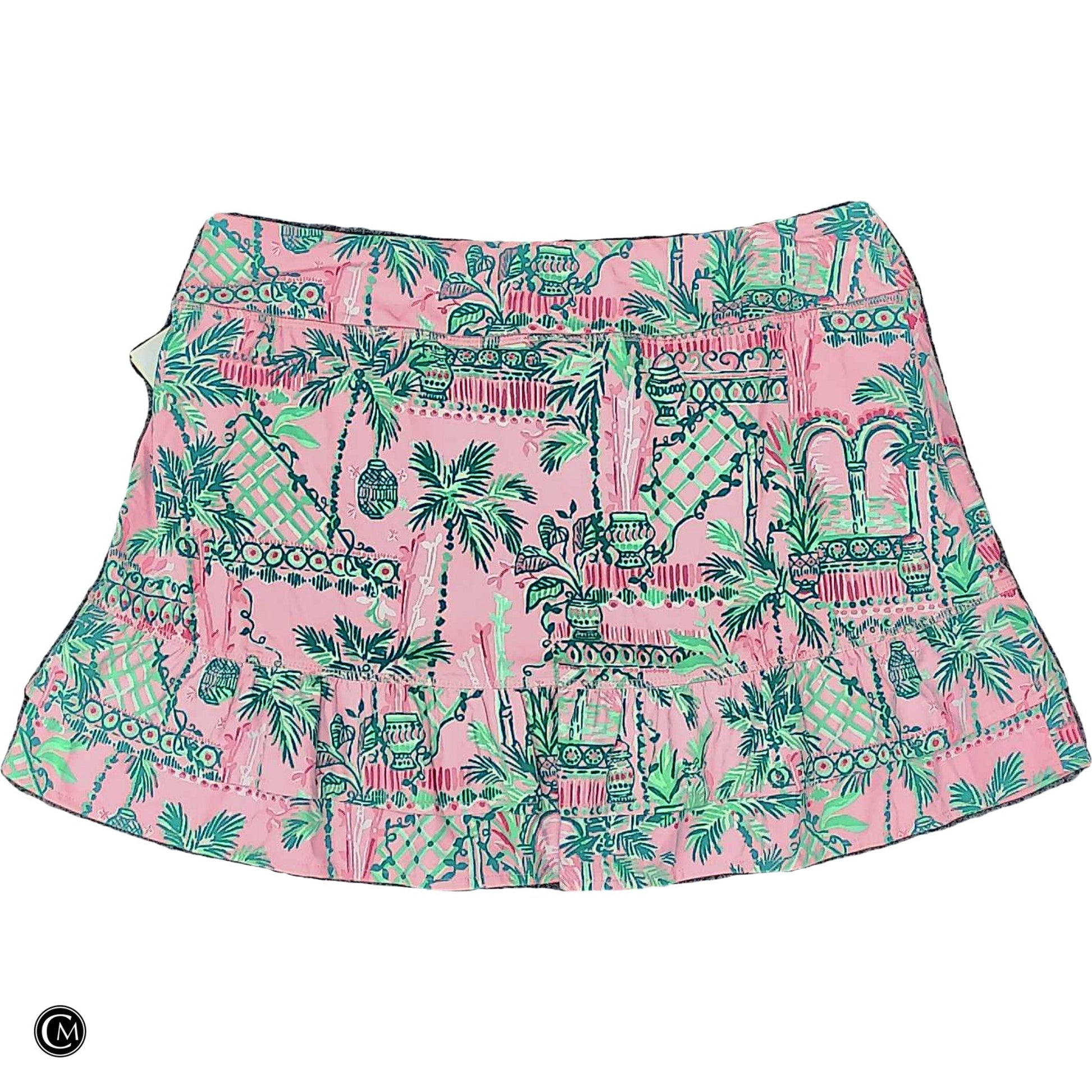 Skort Designer By Lilly Pulitzer In Green & Pink, Size: L image 2