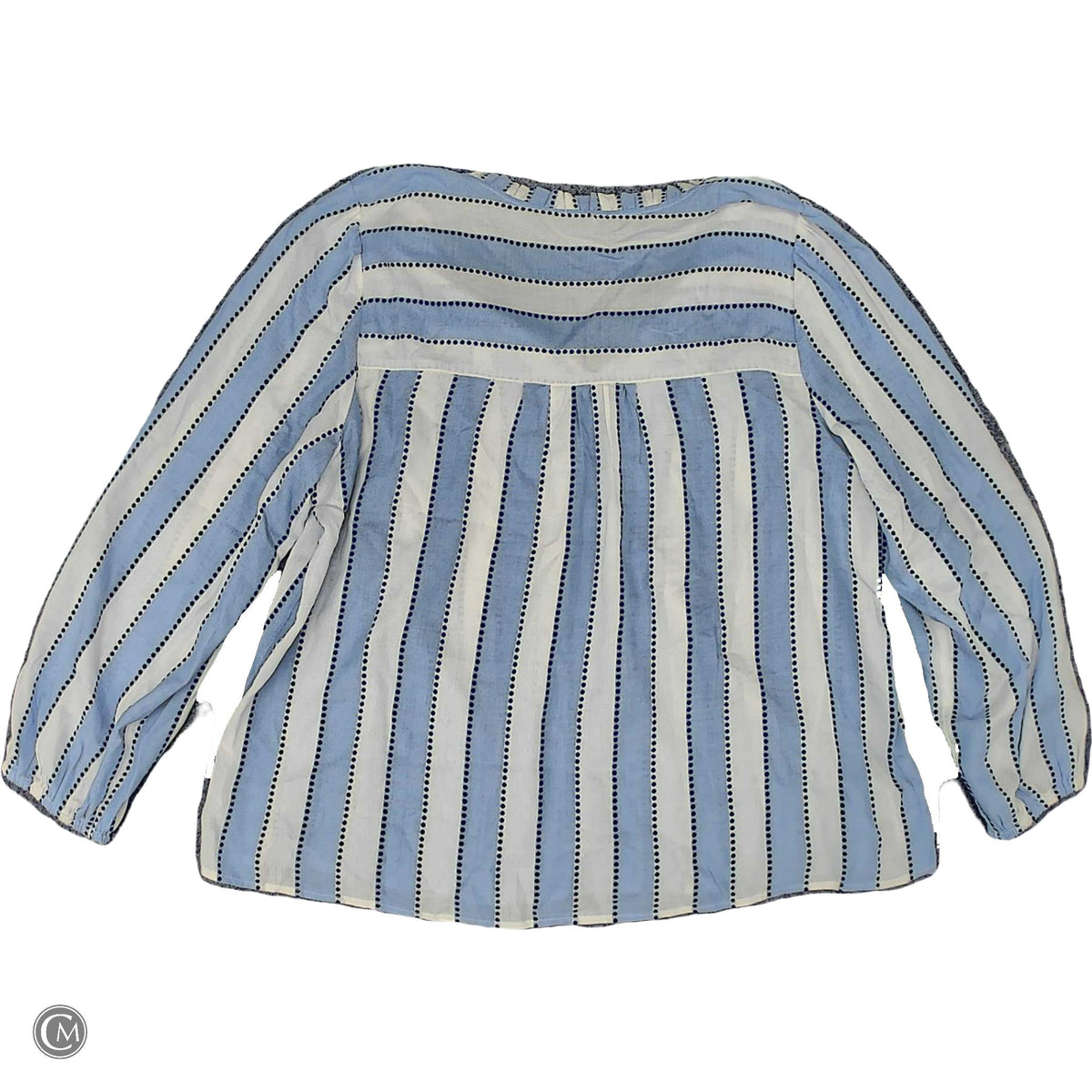 Blouse Ls By Talbots In Blue & White, Size: M image 2