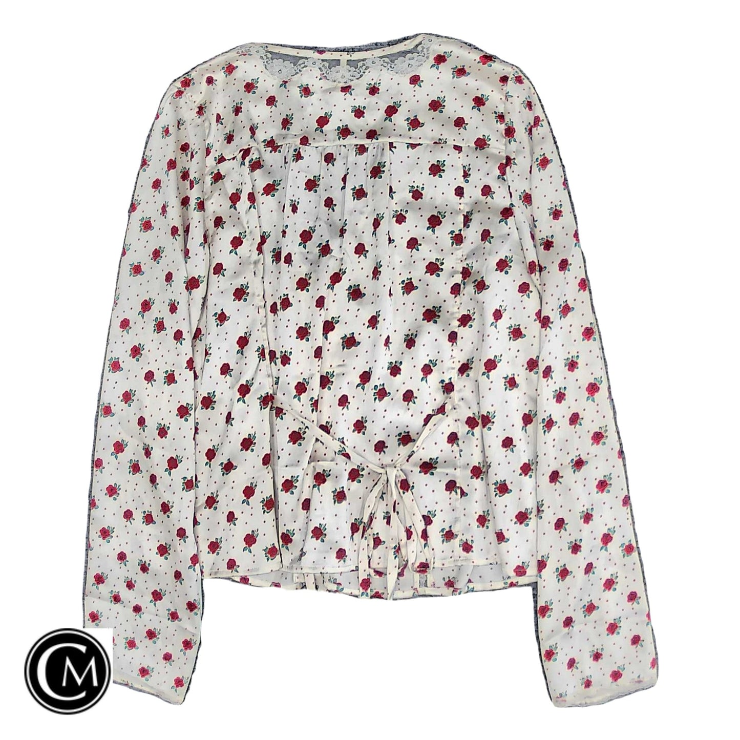 Blouse Ls By Free People In Red & White, Size: L