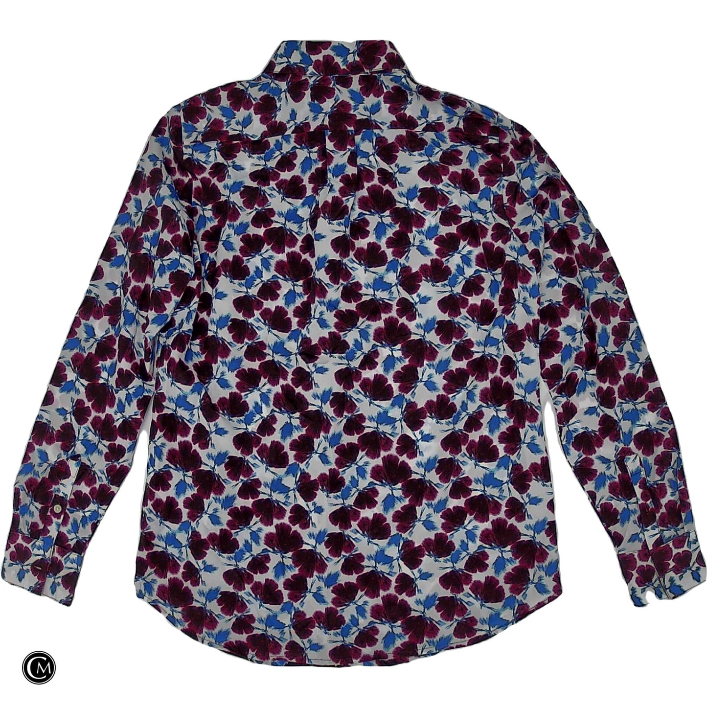Blouse 3/4 Sleeve By Banana Republic In Blue & Purple, Size: Xs