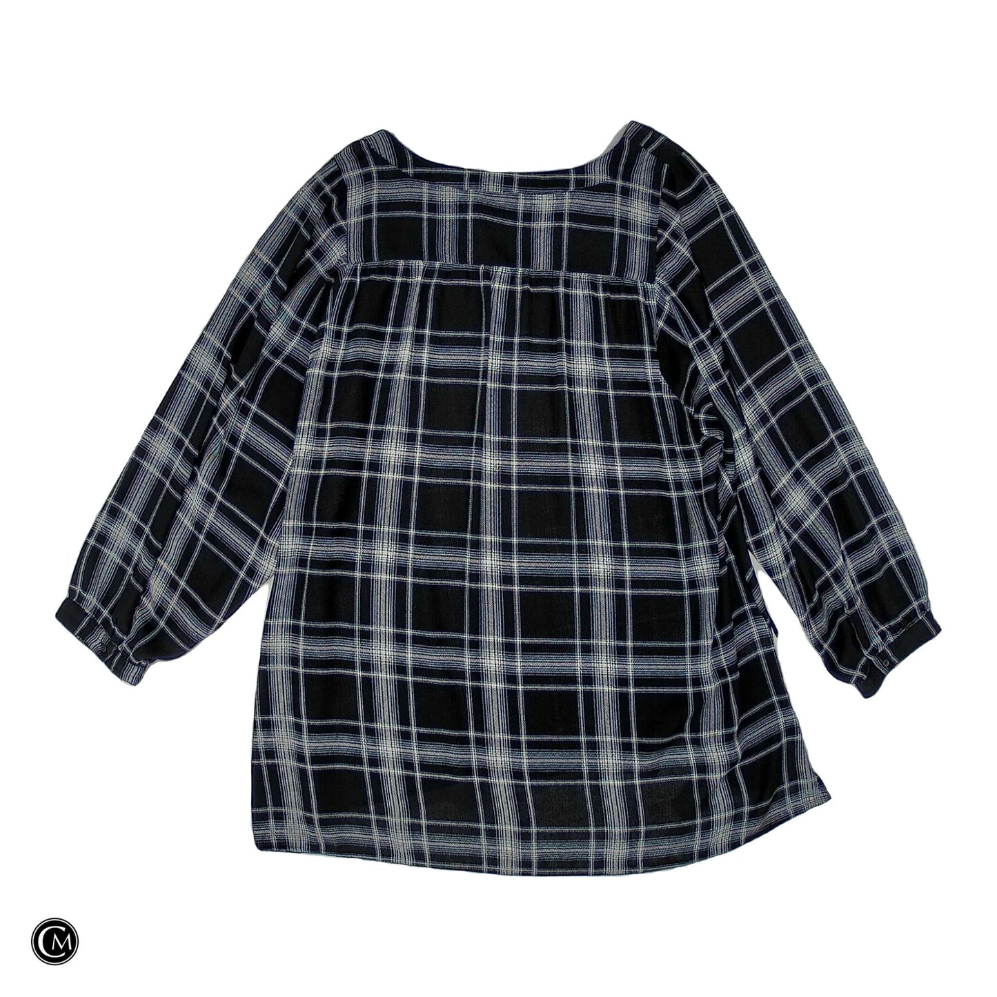 Blouse Ls By Loft In Black & White, Size: L