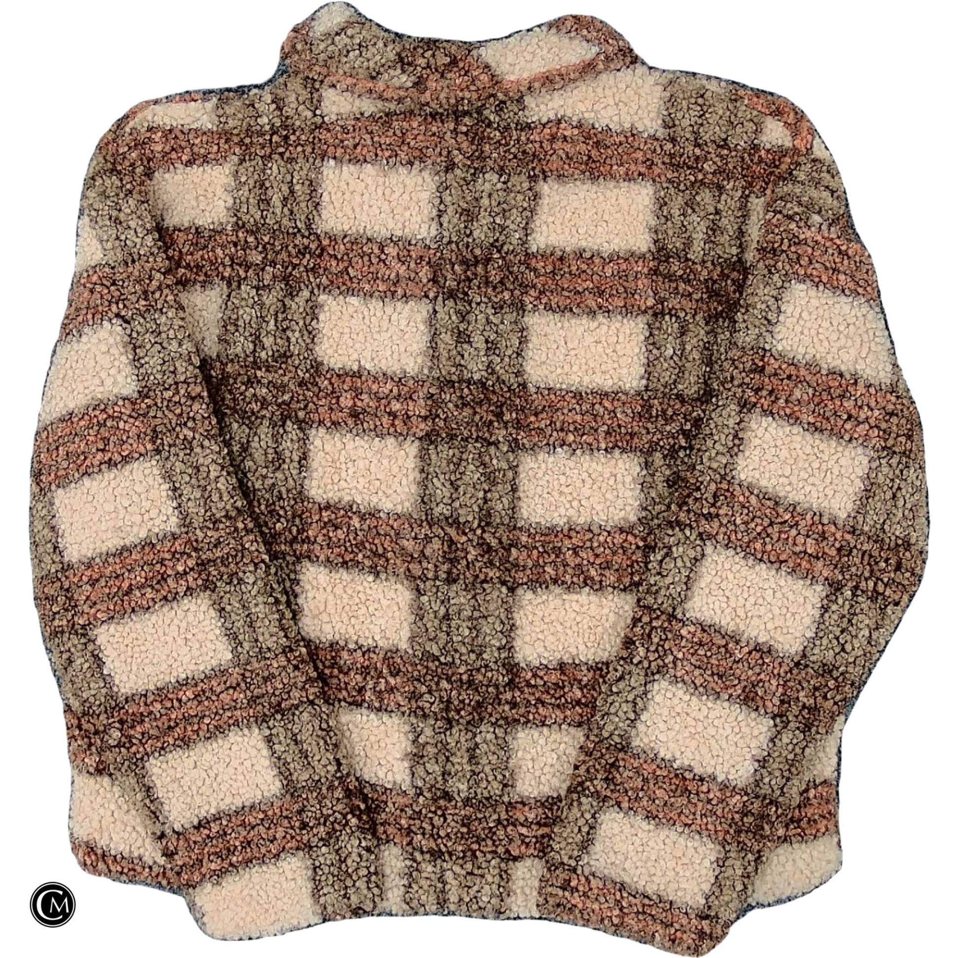 Jacket Faux Fur & Sherpa By Stoosh In Brown & Cream, Size: L image 2