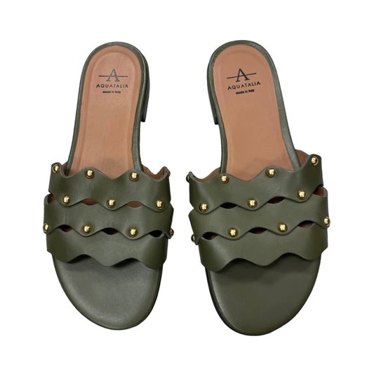 Sandals Flats By Aquatalia In Green, Size: 6